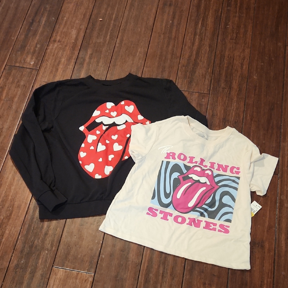 The Rolling Stones Black and White Sweatshirt and T-Shirt Set